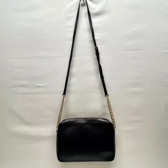 Michael Kors Jet Set East West Crossbody Black Pebbled Saffiano With Gold Trim - Picture 5 of 14